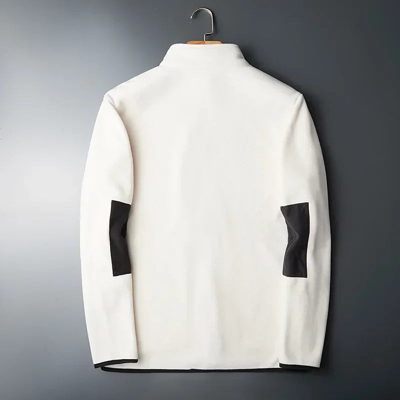 Herren Fleecejacke Sportlich KontrastDetails - IdealeKleiden