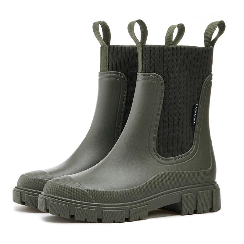 Bottines imperméables femme semelle crantée
