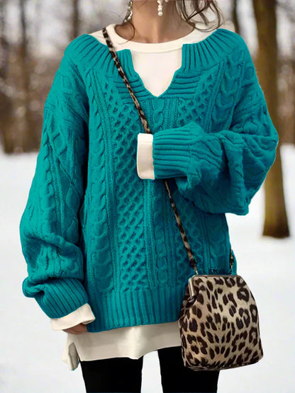 Pull tricoté oversize Doux et chaud Coupe confortable