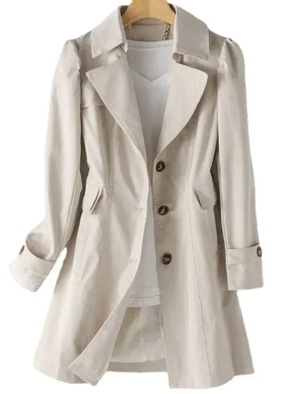 Trench-coat stylé Décontracté Coupe-vent