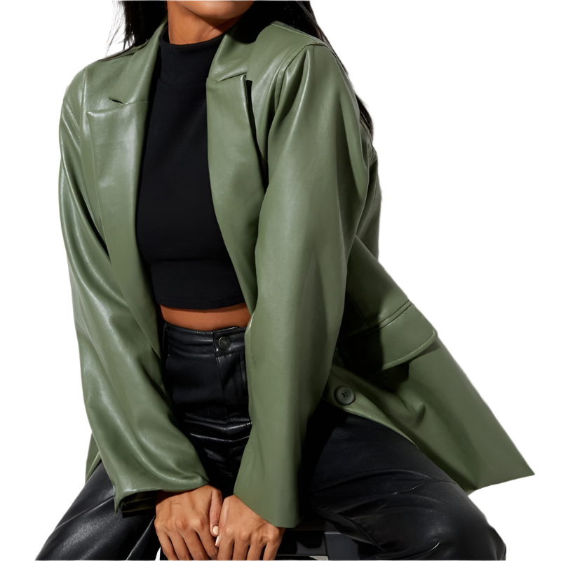 Veste féminine élégante en similicuir