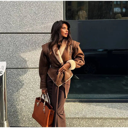 Élégant manteau femme look de rêve