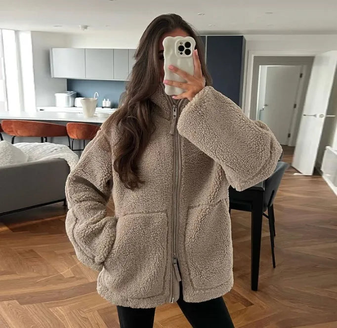 Veste rétro col montant femme