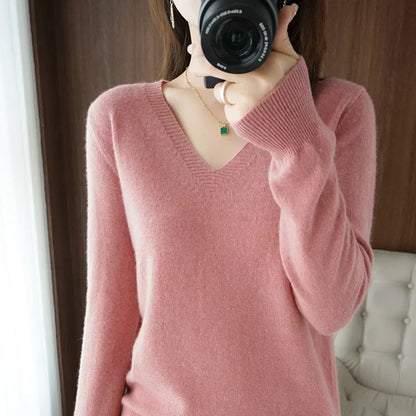 Pull col V confortable pour femme