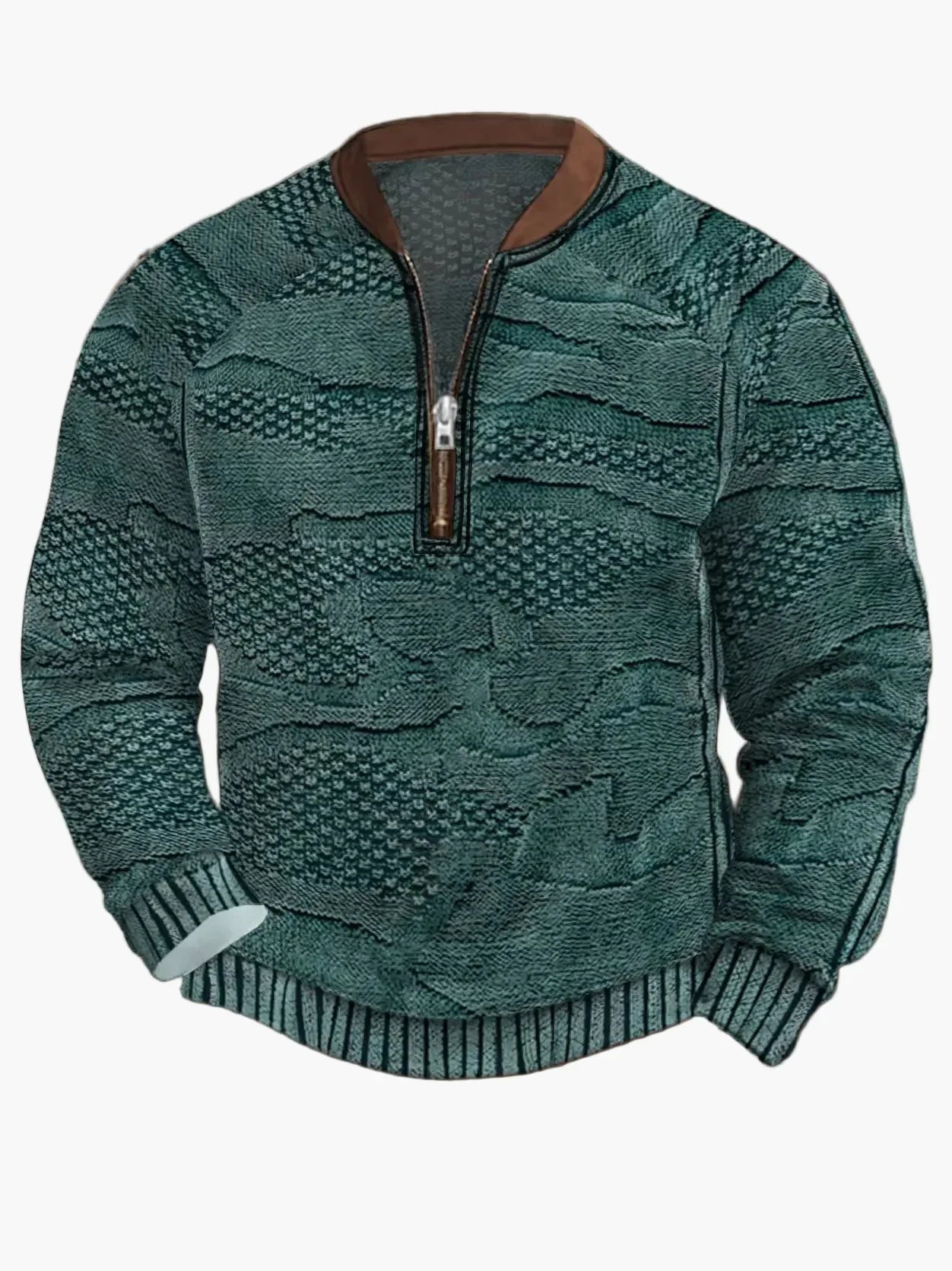Pull en tricot zippé moderne pour homme