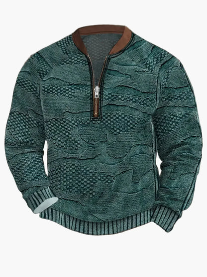Pull en tricot zippé moderne pour homme