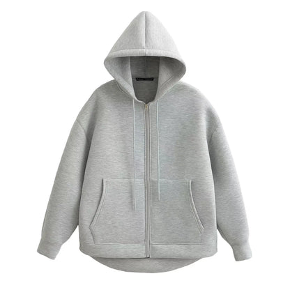 Veste à capuche zippée ample pour femme