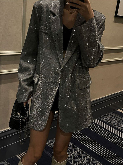 Blazer de soirée à paillettes scintillantes