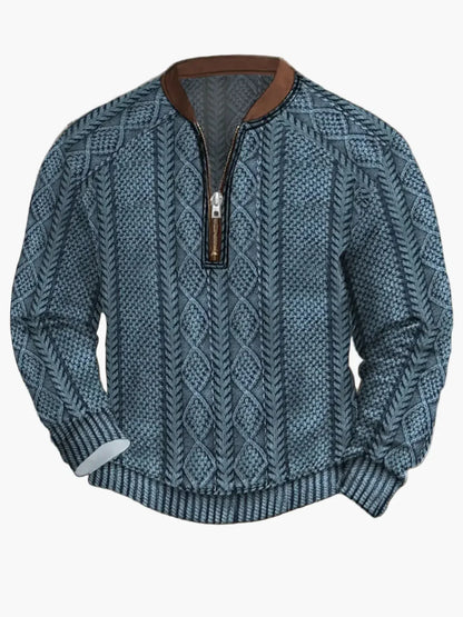 Pull en tricot zippé moderne pour homme
