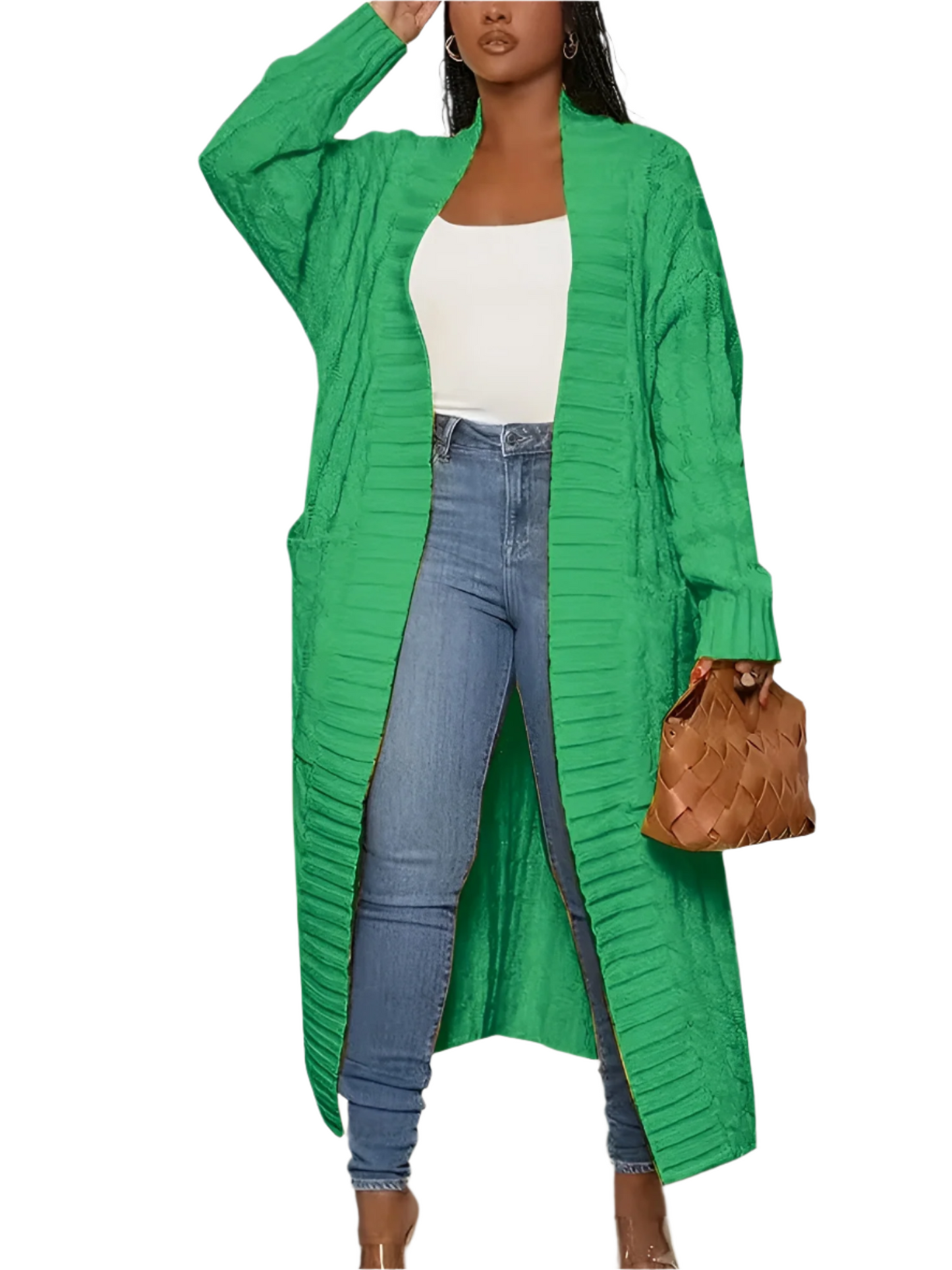Veste longue élégante pour femme brodée