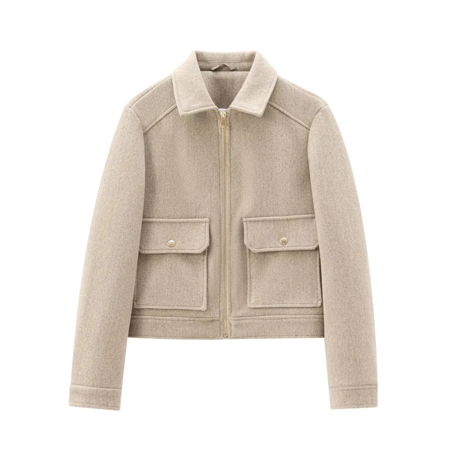 Blouson d'hiver pour femme zippé en mélange de laine