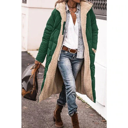 Manteau d'hiver pour femme en polaire Sherpa chaud avec capuche