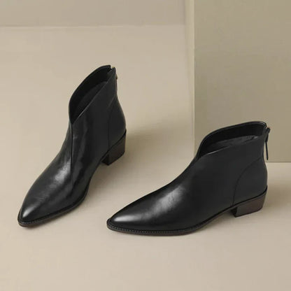 Bottines Femme Cuir Talon Carré Élégantes