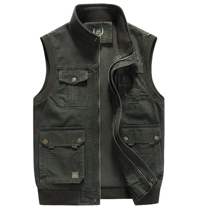 Mehrtaschenweste Herren Vintage Leder - IdealeKleiden