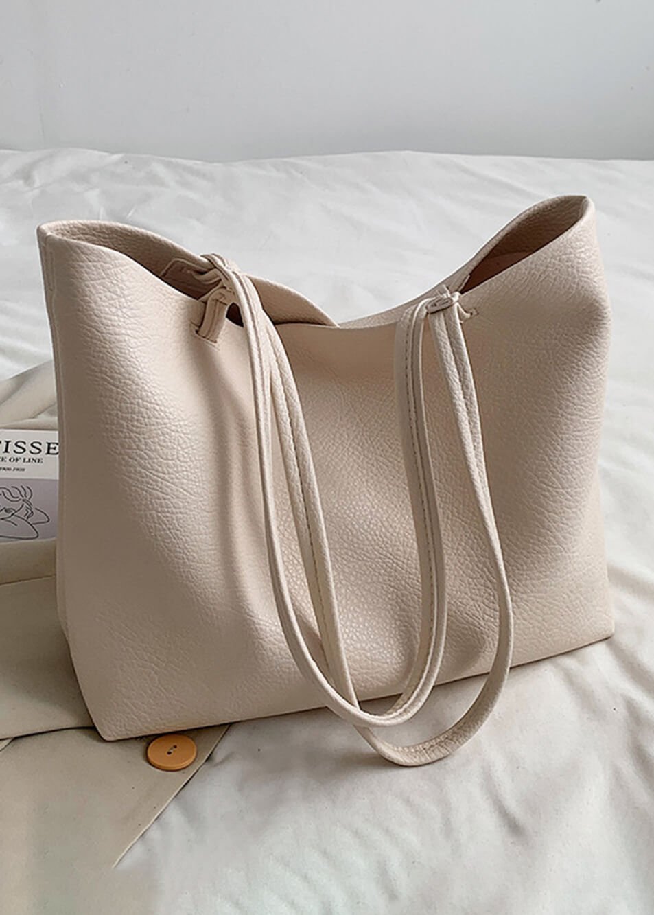 Große Damen Schultertasche Weiches Echtleder - IdealeKleiden