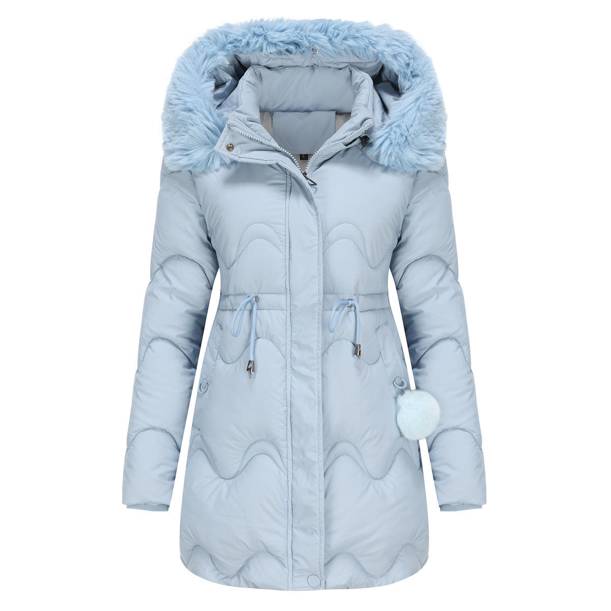 Veste d'hiver chaude pour femme à capuche et fermeture éclair