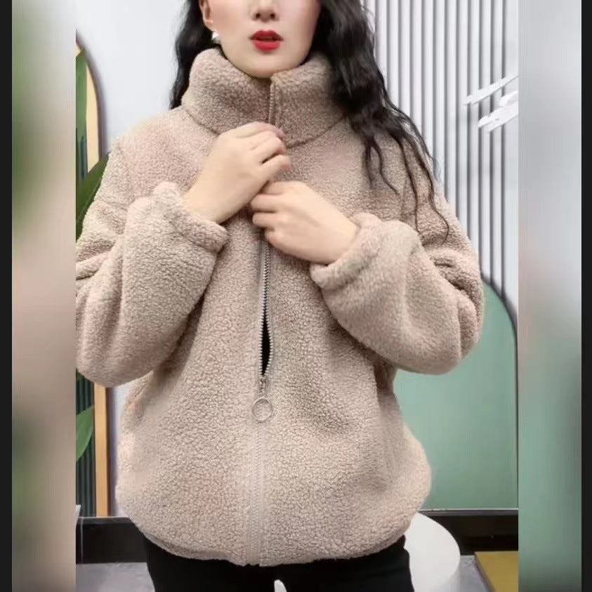 Veste teddy mode coupe décontractée