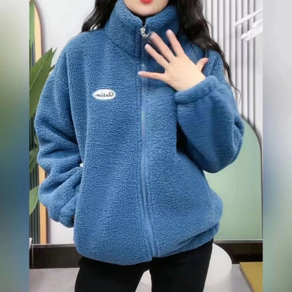 Veste teddy mode coupe décontractée