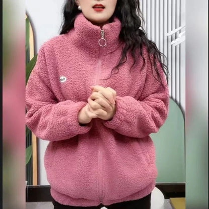 Veste teddy mode coupe décontractée