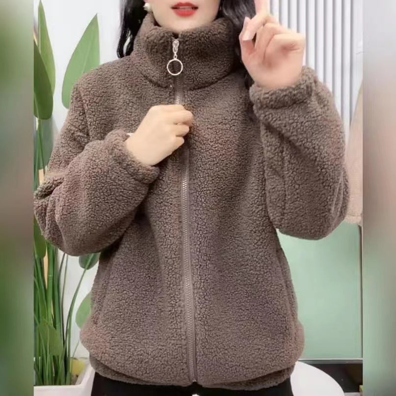 Veste teddy mode coupe décontractée