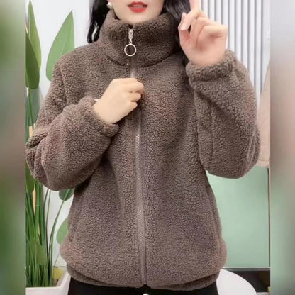 Veste teddy mode coupe décontractée