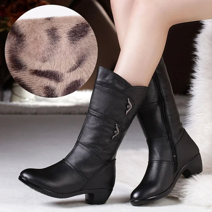 Bottes Femme Noir Cuir Chic