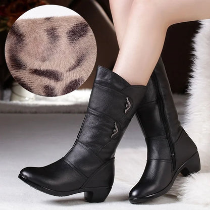 Bottes Femme Noir Cuir Chic