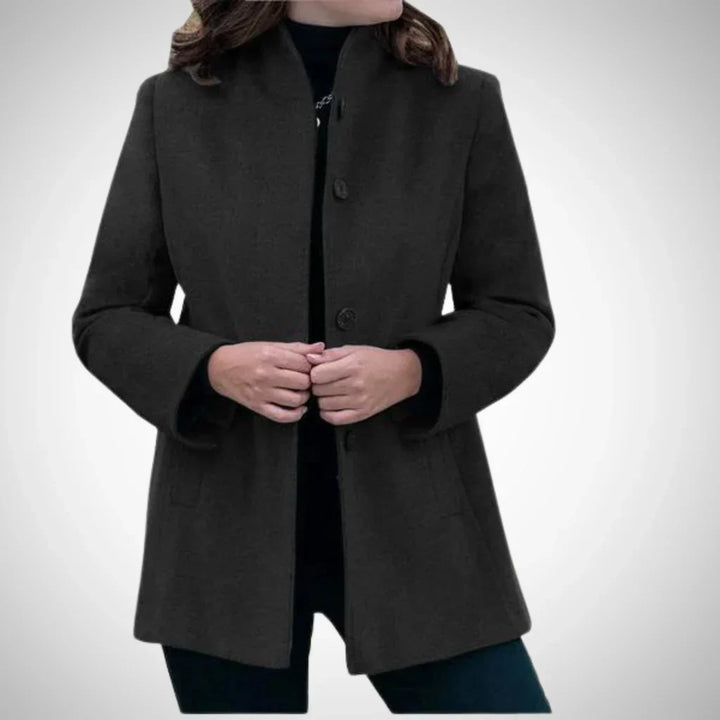 Manteau femme Forme cintrée Col montant Mélange de laine