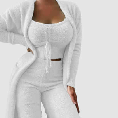 Pyjama Femme Ensemble 3 Pièces Confort