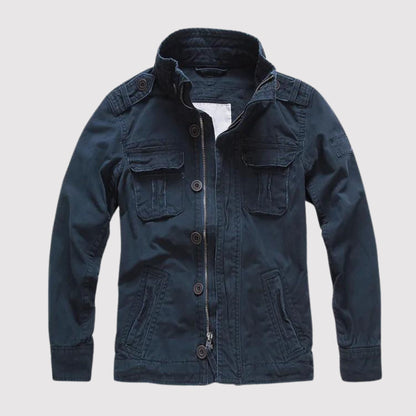 Veste en jean rétro multi-poches style vintage