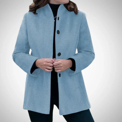 Manteau femme Forme cintrée Col montant Mélange de laine