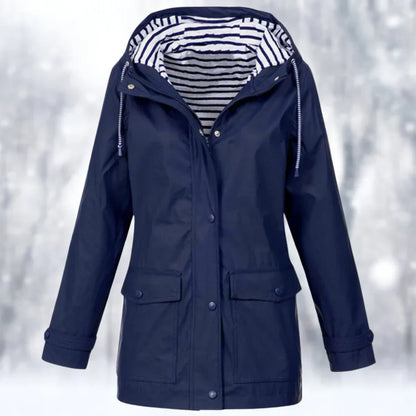 Parka imperméable, fermeture éclair, capuche à cordon de serrage
