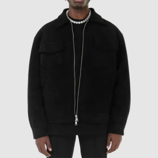 Elegante Lederjacke Klassisch Schnitt - IdealeKleiden