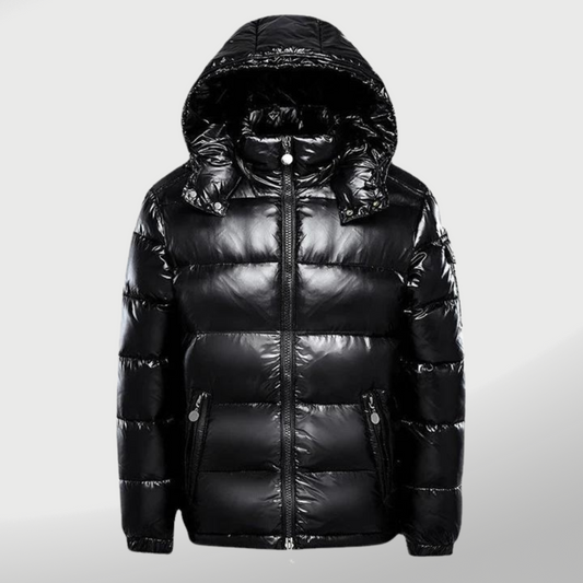 Kapuzen-Pufferjacke Damen Warm Isoliert Reißverschluss - IdealeKleiden