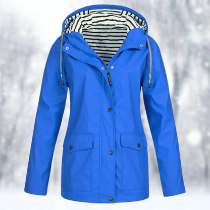 Parka imperméable, fermeture éclair, capuche à cordon de serrage