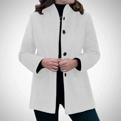 Manteau femme Forme cintrée Col montant Mélange de laine