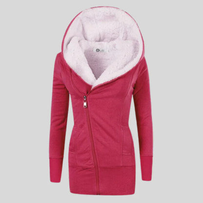 Gilet douillet en polaire à capuche pour femme