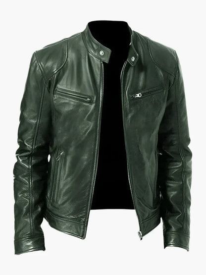 Blouson en cuir style motard intemporel et élégant