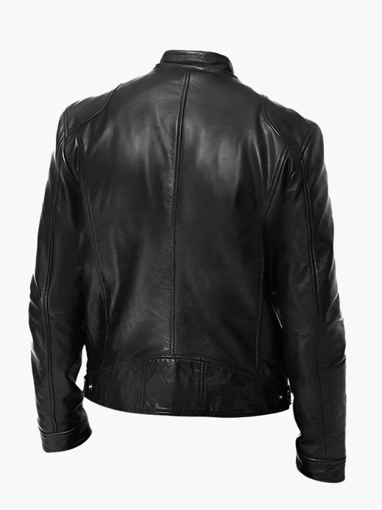 Lederjacke Biker Stil Zeitlos Elegant - IdealeKleiden