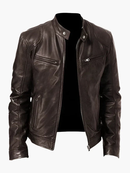Blouson en cuir style motard intemporel et élégant