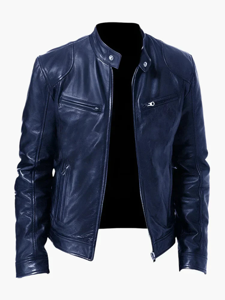 Blouson en cuir style motard intemporel et élégant