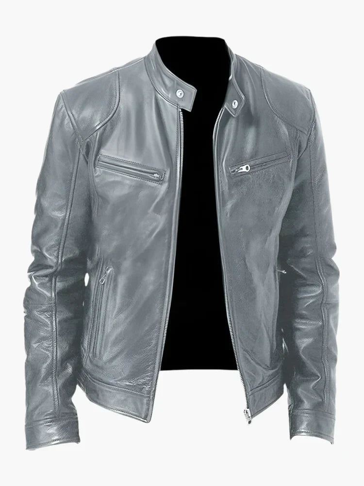 Blouson en cuir style motard intemporel et élégant