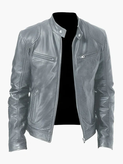 Blouson en cuir style motard intemporel et élégant