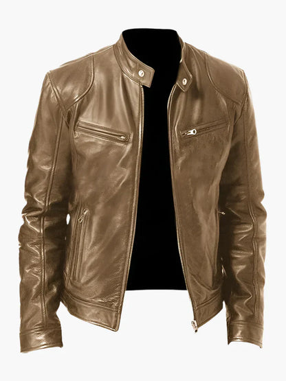 Blouson en cuir style motard intemporel et élégant