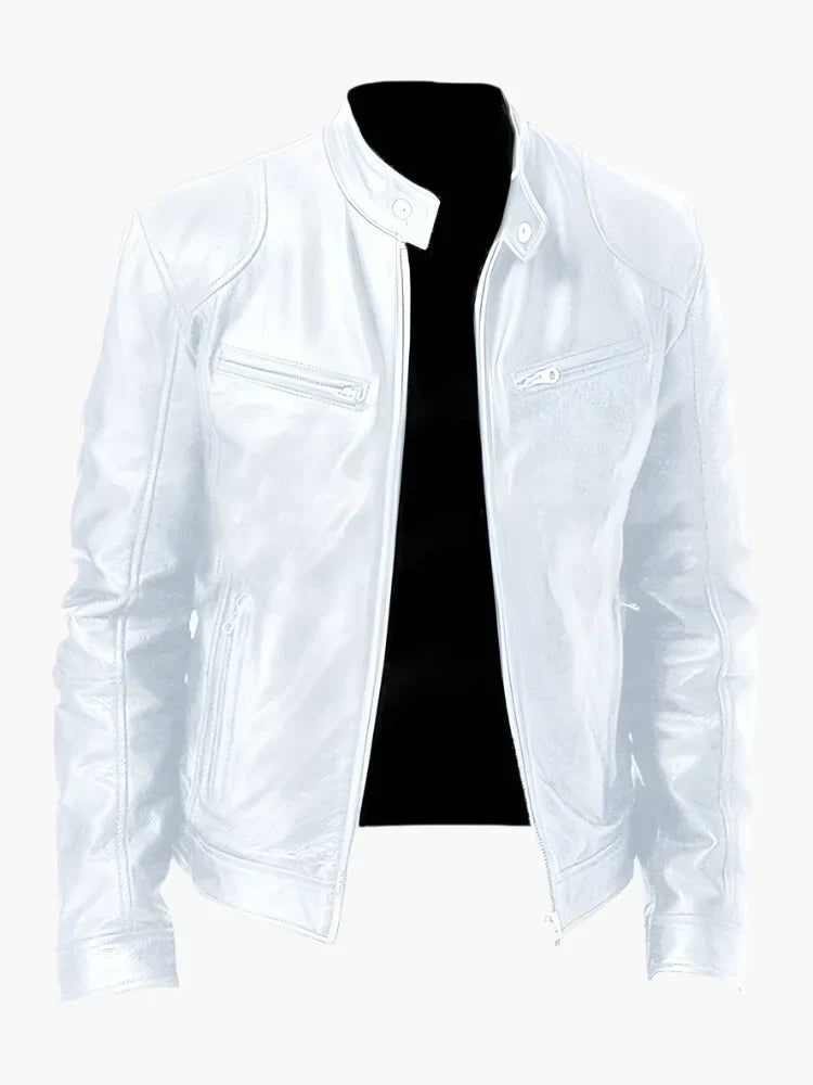 Blouson en cuir style motard intemporel et élégant