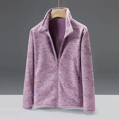 Veste en polaire douce avec col montant et fermeture éclair