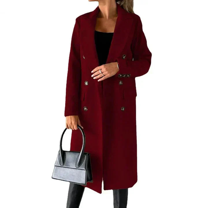 Manteau d'hiver femme style revers chaud moderne