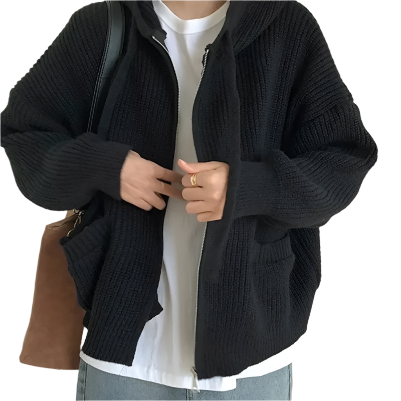 Grands pulls tricotés pour femmes Oversize avec fermeture éclair