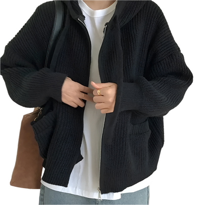 Grands pulls tricotés pour femmes Oversize avec fermeture éclair