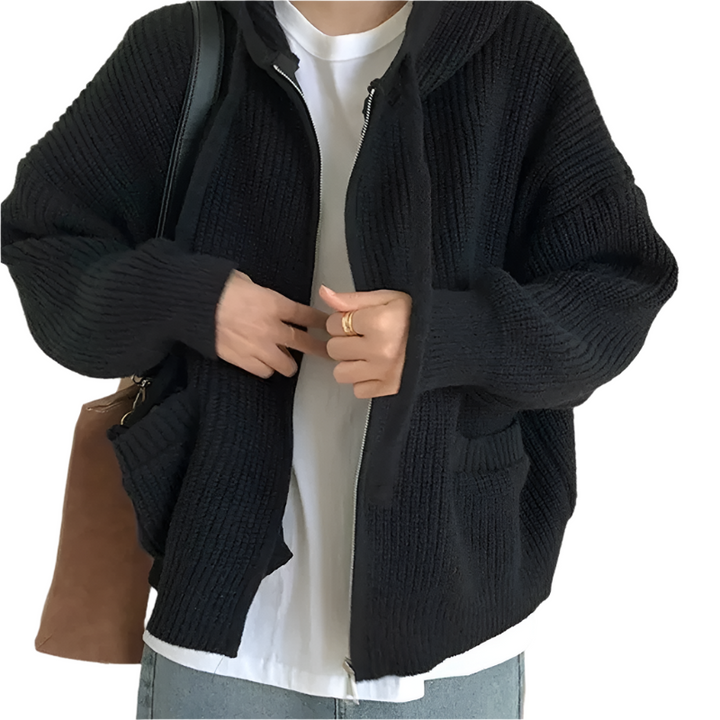 Grands pulls tricotés pour femmes Oversize avec fermeture éclair